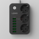 Разклонител с 6 USB порта и 3 контакта