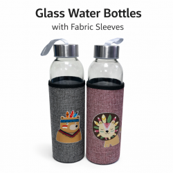 Детско стъклено шише за вода с неопренов калъф