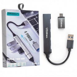 USB HUB разклонител, 7 порта и индивидуални ключове