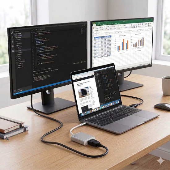 Адаптер Type-C към HDMI – Свързване на лаптоп и телефон към монитор