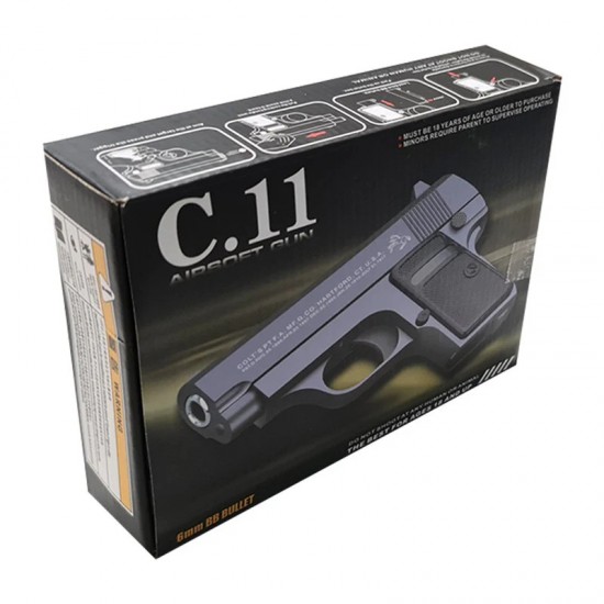 Airsoft пистолет C.11 – компактна реплика с пластмасови BB топчета