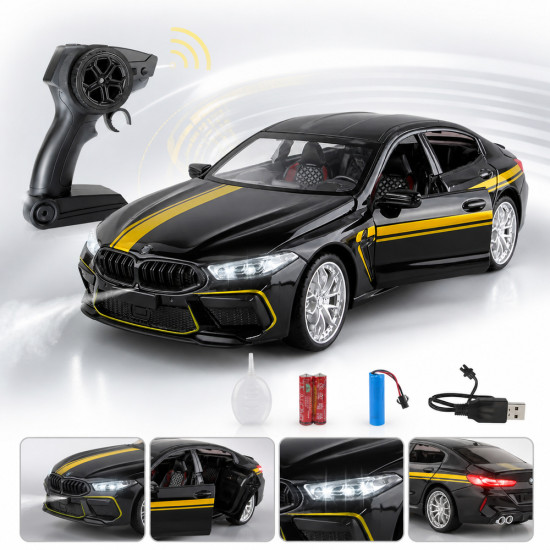 RC BMW M8 Diecast 1:24 с дистанционно и пушещ ефект