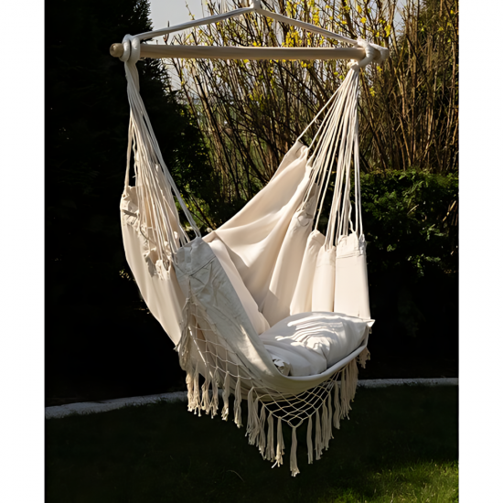 Бразилски стол хамак GARDLOV с 2 възглавници – 120 кг