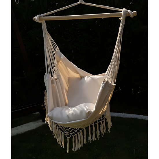 Бразилски стол хамак GARDLOV с 2 възглавници – 120 кг