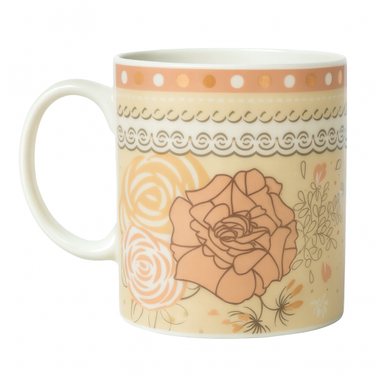 Керамична чаша с рози