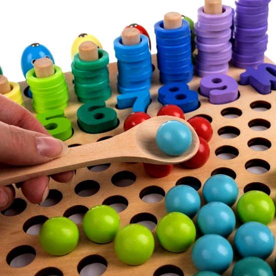 Дървен пъзел с мъниста