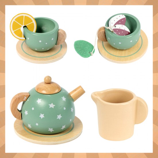 Дървен сервиз за чай - Kruzzel