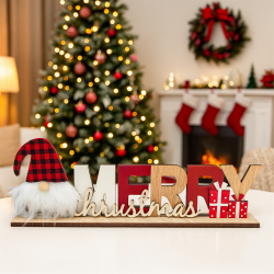 Дървена Коледна табелка