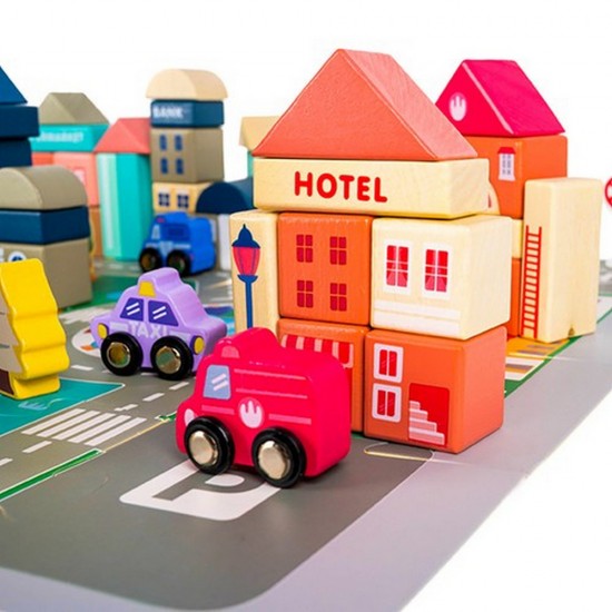 Дървени кубчета за игра - 115 части Kruzzel