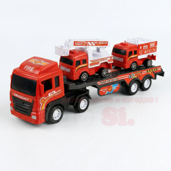 Голям детски автовоз с 2 пожарни автомобила