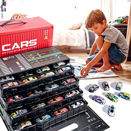 Детски гараж с коли - 48 броя