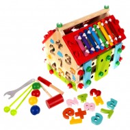 Дървена къща логика с цифри 