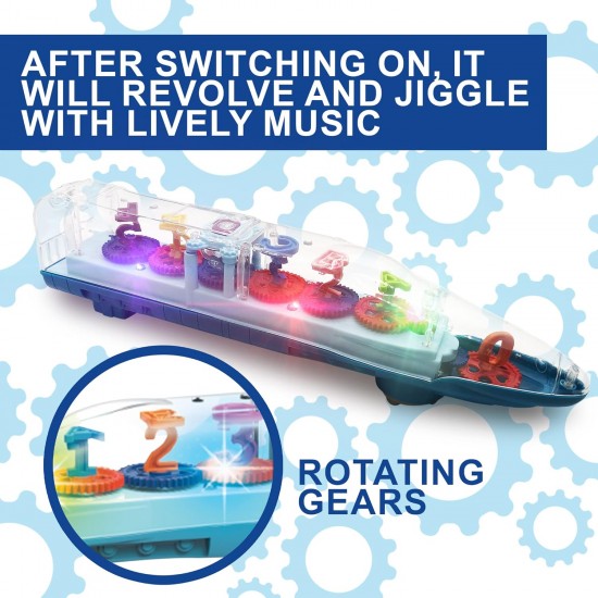 Влак стрела - играчка с въртящи се зъбни колела