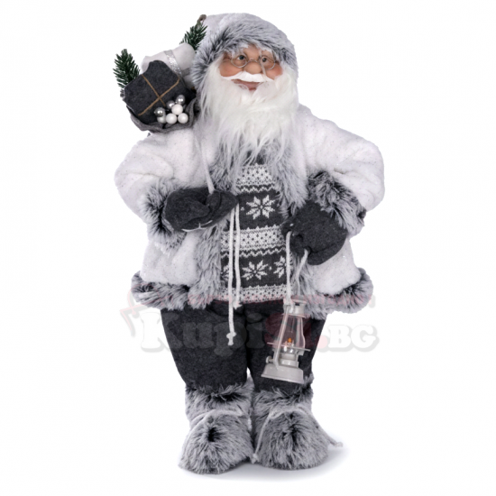 Голяма фигура на дядо коледа - Сиво палто, 65 см, Голяма фигура на дядо коледа - Сиво палто, 65 см,