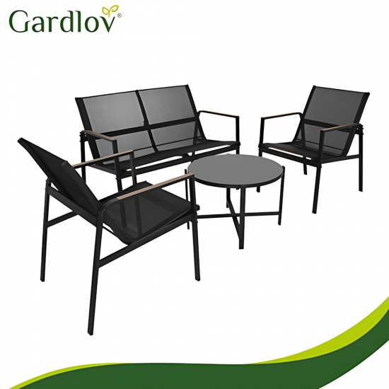 Градински комплект мебели GARDLOV – Диван, 2 стола и маса