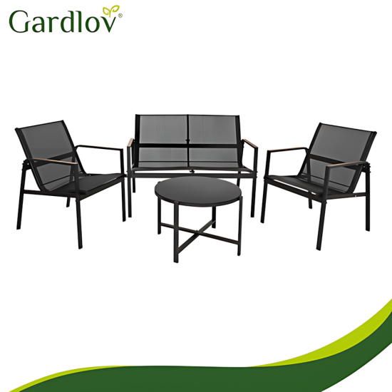 Градински комплект мебели GARDLOV – Диван, 2 стола и маса