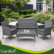 Ратанови градински мебели – Диван, 2 стола и маса