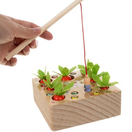 Дървена образователна игра - сортер и игра с въдица