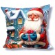 Коледна калъфка за декоративна възглавница с  Дядо Коледа