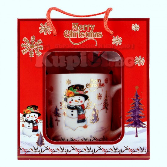 Порцеланова Коледна чаша със Снежко
