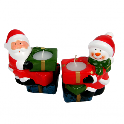 Коледна керамична фигурка със свещ