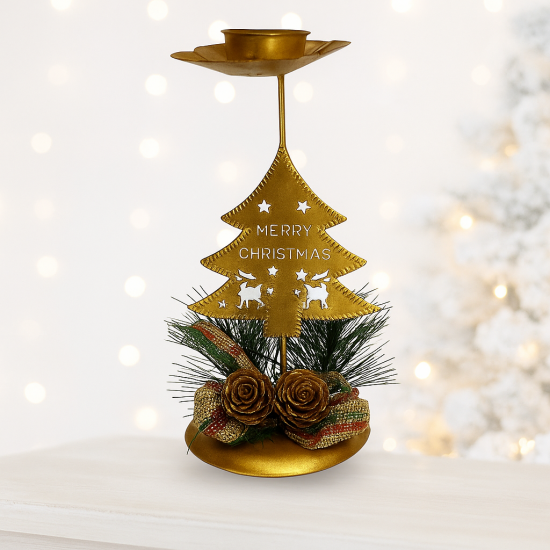 Коледен свещник за чаена свещ