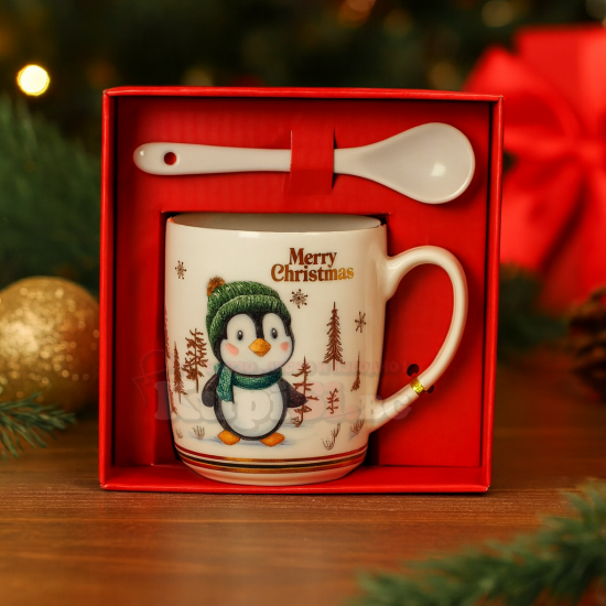 Коледна порцеланова чаша  - Пингвин