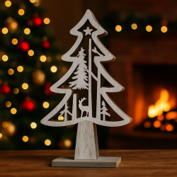 Дървена Коледна елха с фигурки