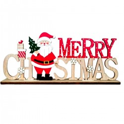 Дървена коледна табела Merry Christmas