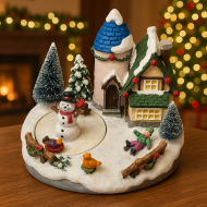 Коледна музикална украса със снежен човек