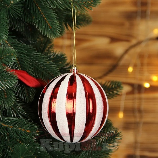 Комплект Коледни топки за елха, Червени, 5 броя
