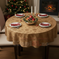 Коледни покривки за маса в цвят златисто