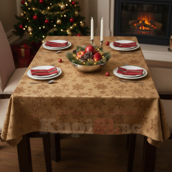 Коледни покривки за маса в цвят златисто