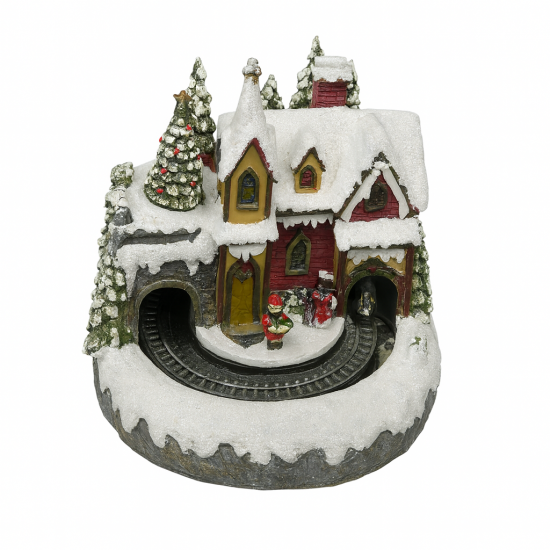 Коледна украса с влакче