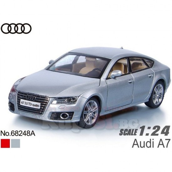 Колекционерска метална кола Audi A7, мащаб 1:24