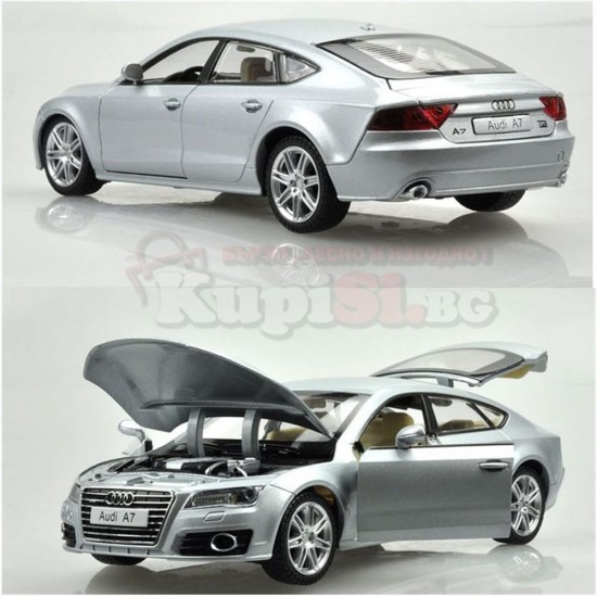 Колекционерска метална кола Audi A7, мащаб 1:24
