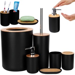 Черен комплект за баня от 6 части