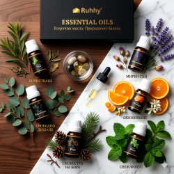 Комплект ароматни масла RUHHY – 6 бр. х 10 мл за дифузер и овлажнител
