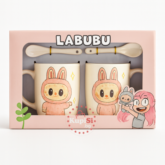 Комплект чаши Labubu с лъжички