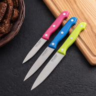 Комплект от 3 ножа с цветни дръжки