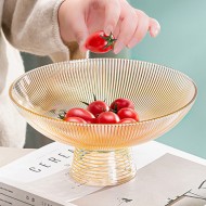 Стъклена фруктиера на столче