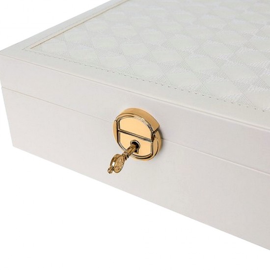 Луксозна Кутия за Бижута – Органайзер на Нива с Огледало и Ключ