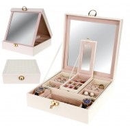 Луксозна Кутия за Бижута – Органайзер на Нива с Огледало и Ключ
