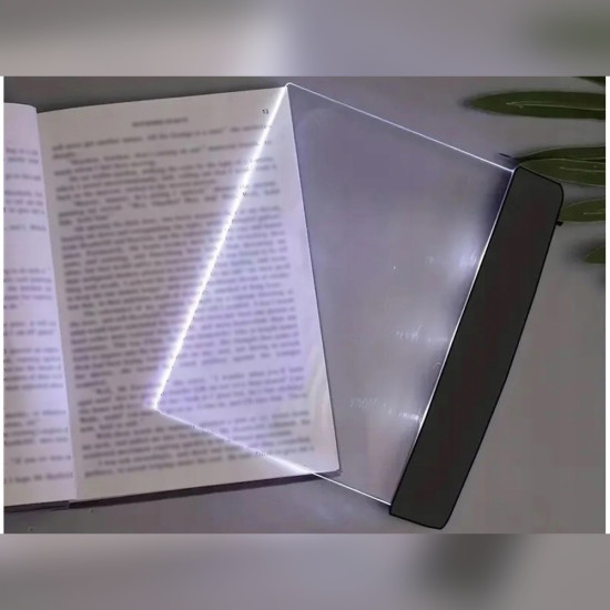 LED лампа за четене на книга с прозрачен панел 17×11 см