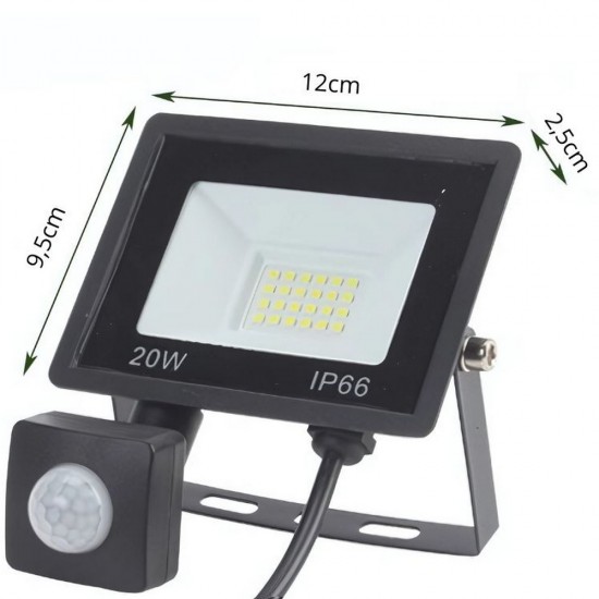 LED Прожектор 20W със Сензор