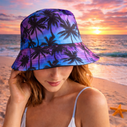 Лятна шапка тип Идиотка - Лилав залез