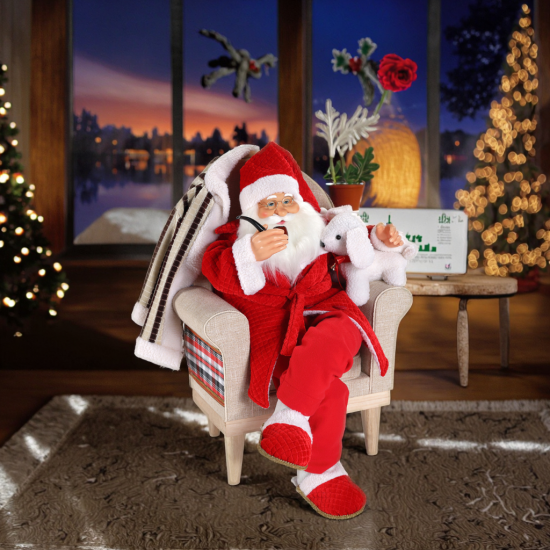 Луксозен Дядо Коледа на стол