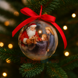 Красива Коледна топка с Дядо Коледа