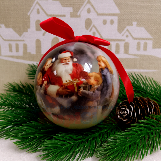 Красива Коледна топка с Дядо Коледа