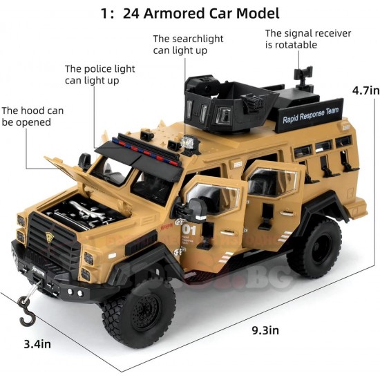Метален военен джип - 1:24 мащаб
